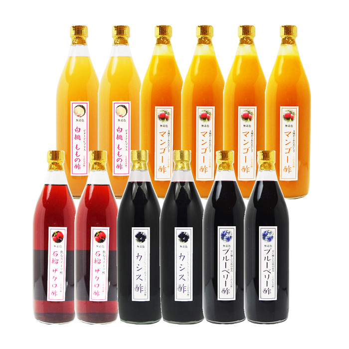 業務用 選べる くだもの酢 900ml 12本 カフェ 居酒屋 サワー コンク 美容系サロン リラクゼーションの画像
