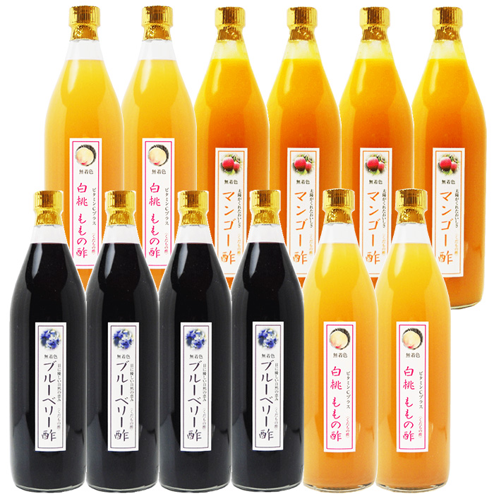 業務用 選べる くだもの酢 900ml 12本 ブルーベリー酢 カフェ 居酒屋 サワー コンク 美容系サロン リラクゼーションの画像