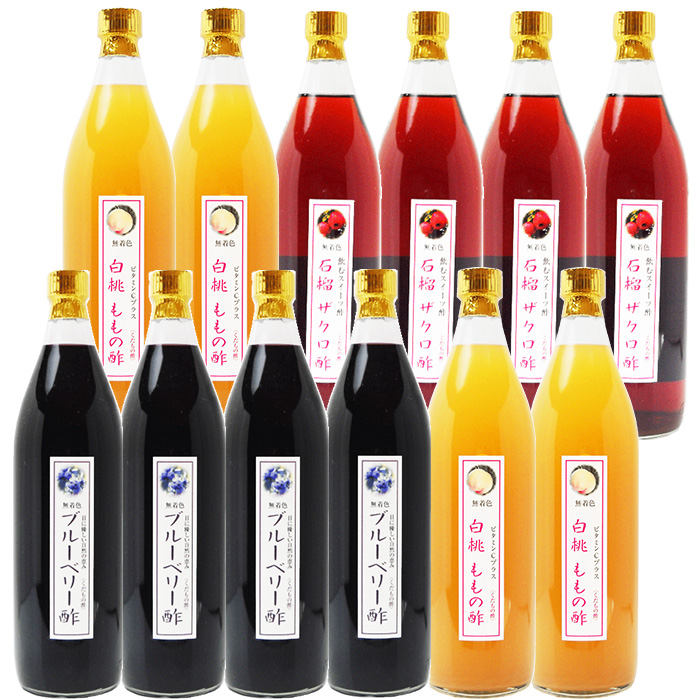 業務用 選べる くだもの酢 900ml 12本 ブルーベリー酢 カフェ 居酒屋 サワー コンク 美容系サロン リラクゼーションの画像