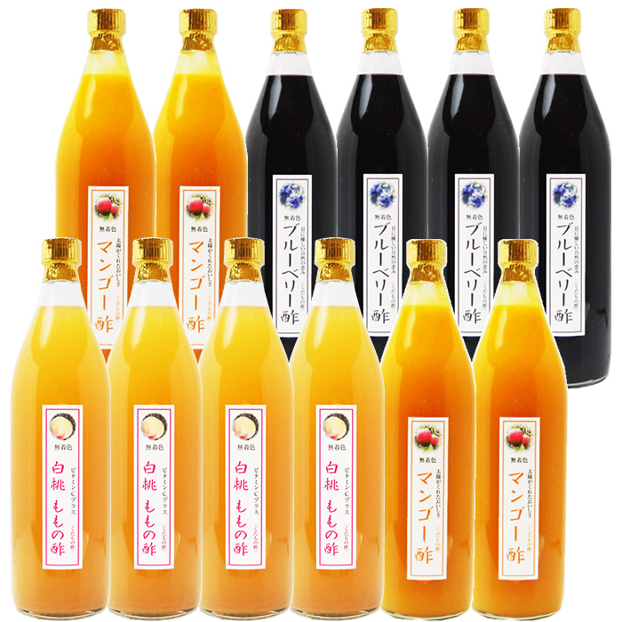 業務用 選べる くだもの酢 900ml 12本 白桃ももの酢 カフェ 居酒屋 サワー コンク 美容系サロン リラクゼーションの画像