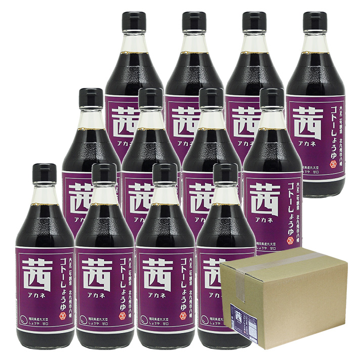 醤油 九州 甘口 しょうゆ 茜 500ml 12本 お得なケース販売 : 福岡江久 