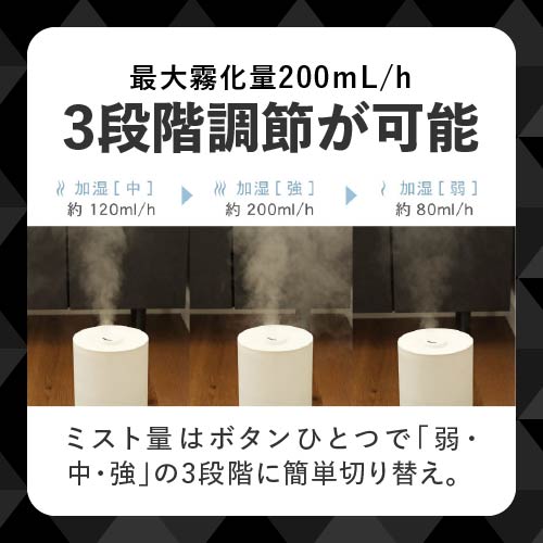 超音波加湿器 卓上 超音波式 次亜塩素酸水 アロマ 対応 バイバイ菌