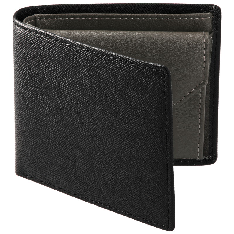 GAZIL 二つ折り財布 メンズ 本革 サフィアーノ レザー 軽量 50g
