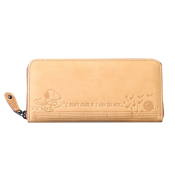 新品未使用　ナダヤ　スヌーピー　革財布　長財布　ピーナッツ　レディース PEANUTS】スヌーピーのイタリアンレザーファスナー長財布 - ナダ