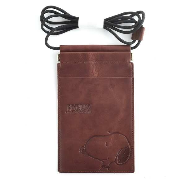 SNOOPY（スヌーピー） スマホショルダー メンズ 本革 スマホポーチ