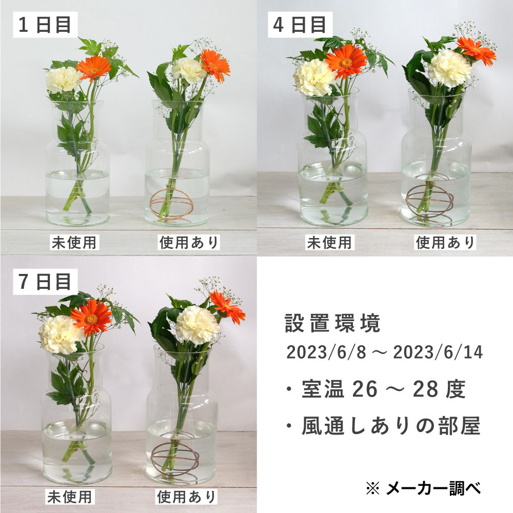 切り花を長くきれいに保つことができる 銅のフラワーライフ キューブ