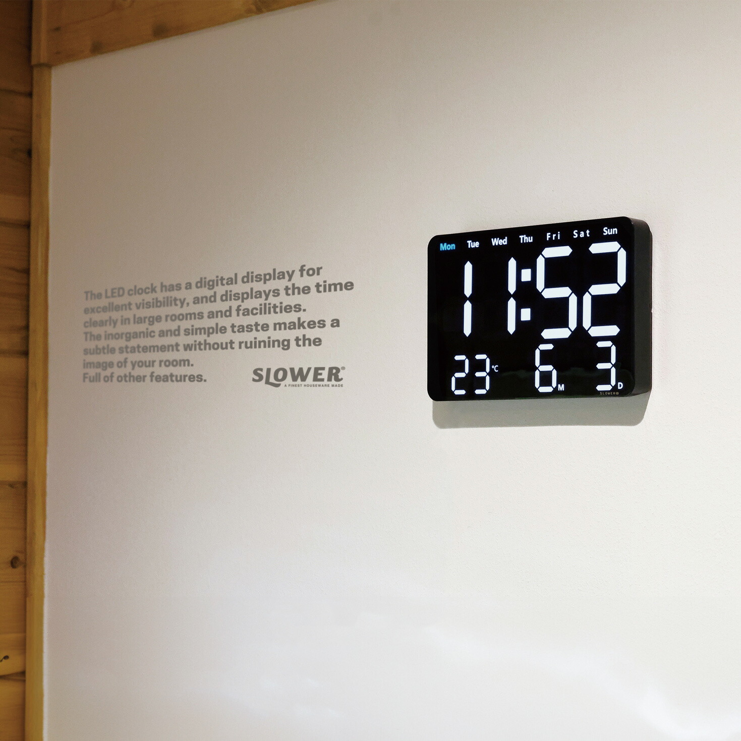 SLOWER（スロウワー） LED CLOCK Viento｜時計 壁掛け時計 置き時計