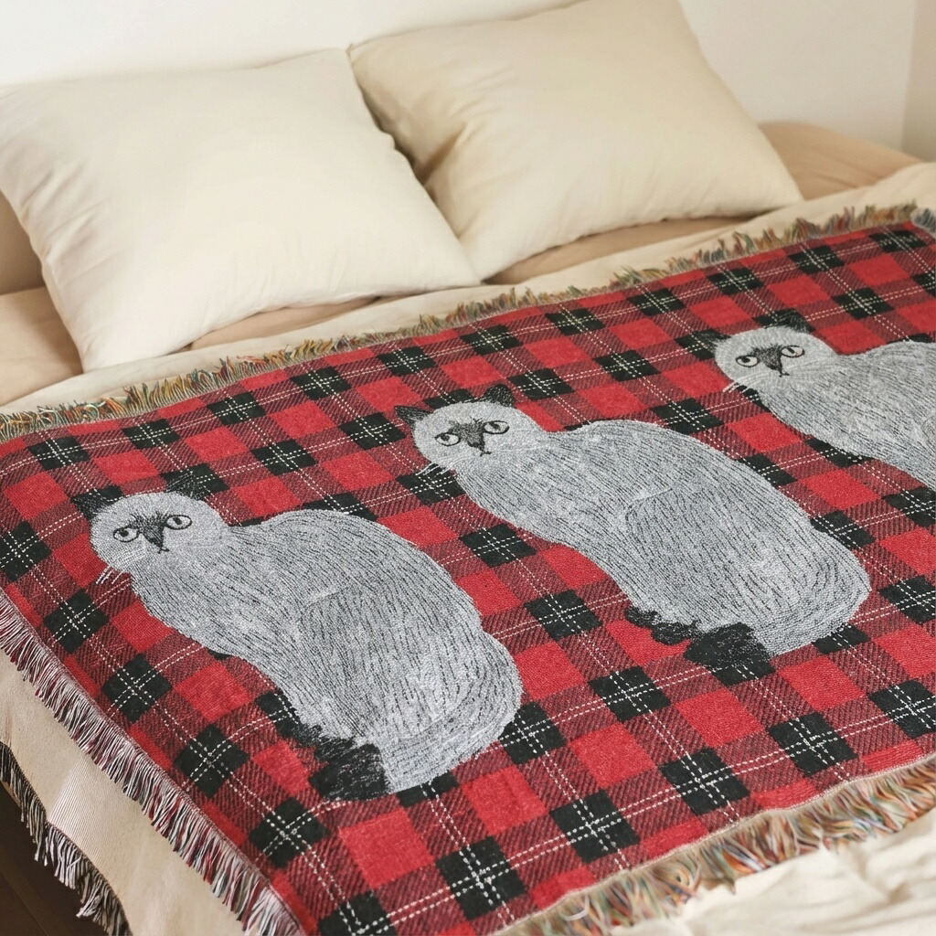 松尾ミユキ タペストリーラグ｜Tapestry rug ブランケット 猫 ネコ