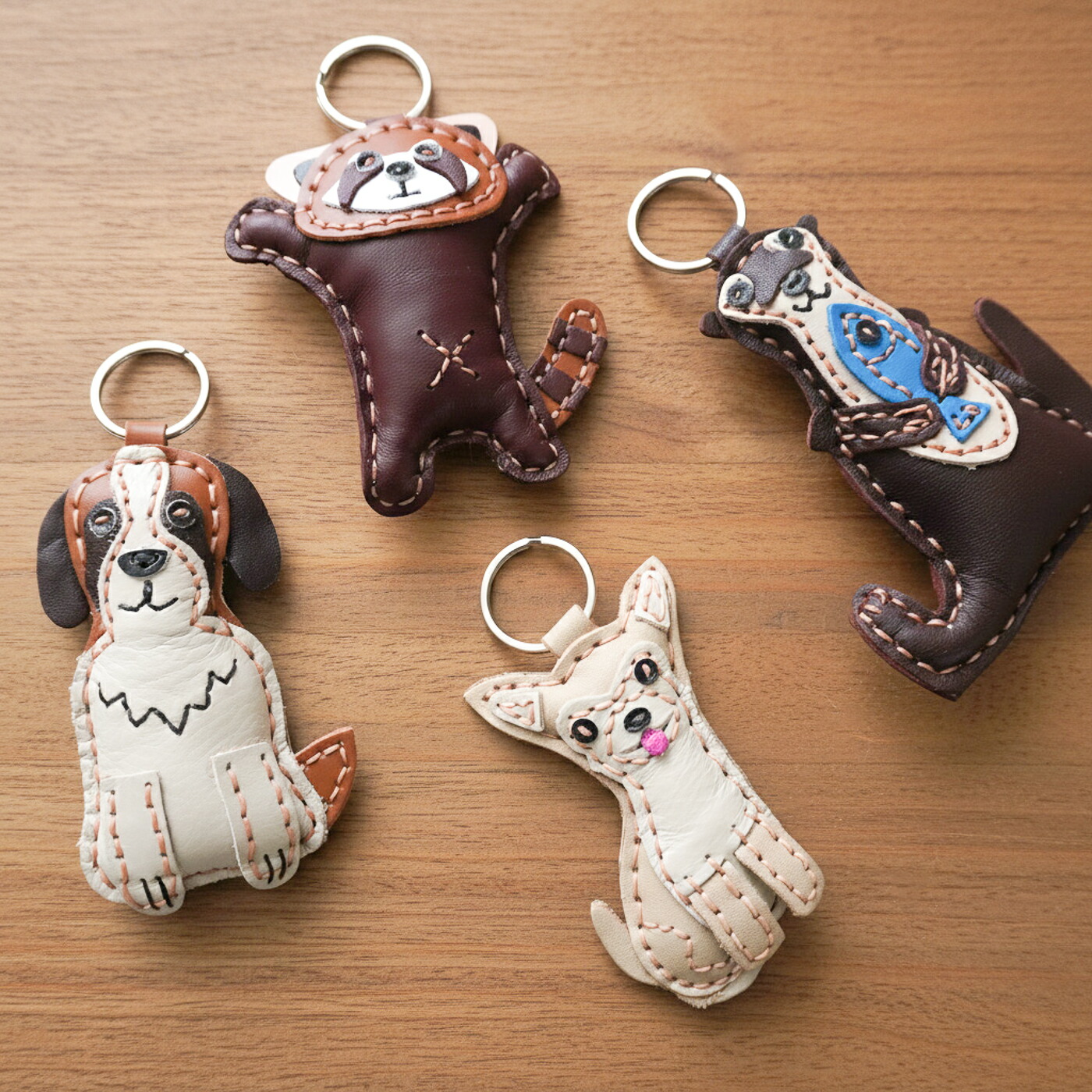 KEY レザーキーホルダー Lesser Panda レッサーパンダ｜LEATHER KEY