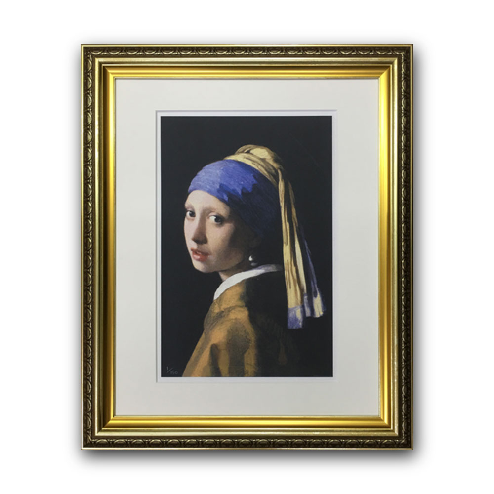 『真珠の耳飾りの少女』デニムアート　絵画　海外ポスター Art johannes vermeer フェル メール 真珠の耳飾りの少女 デニムアート