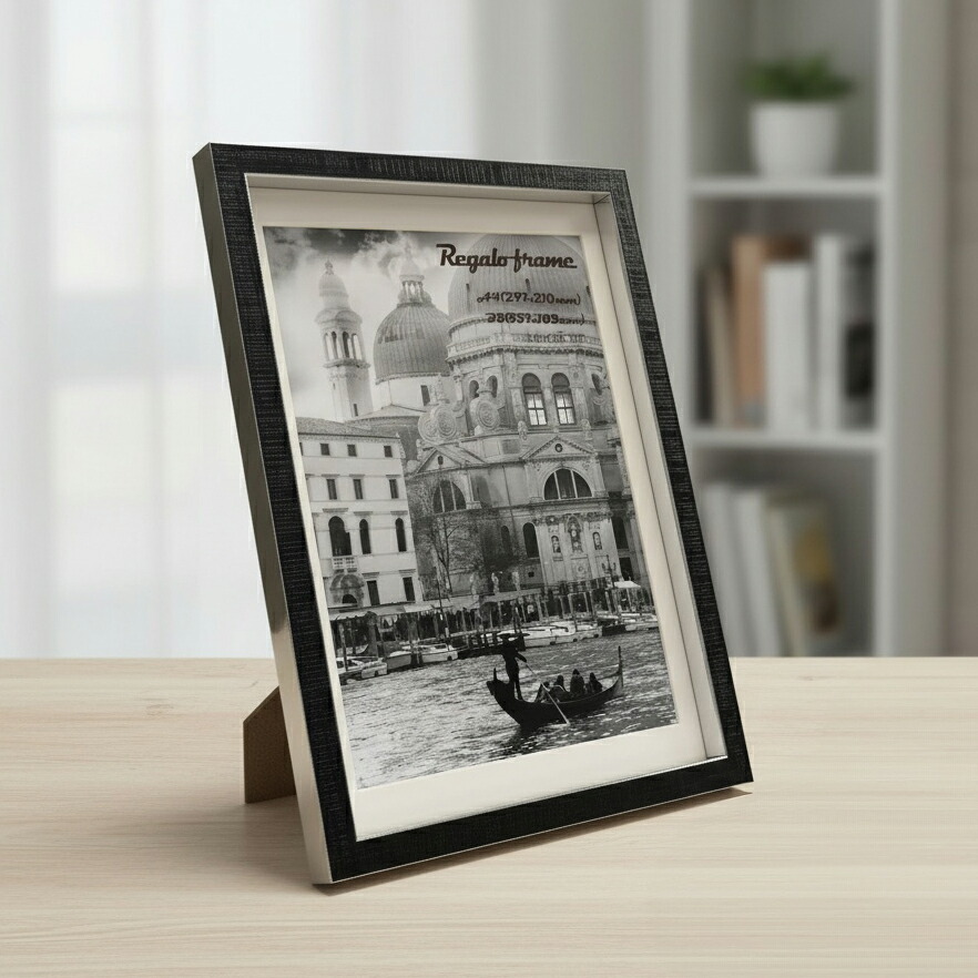 Raffinart】A4 Frame フォトフレーム A4-B5対応マット付 スタンド付
