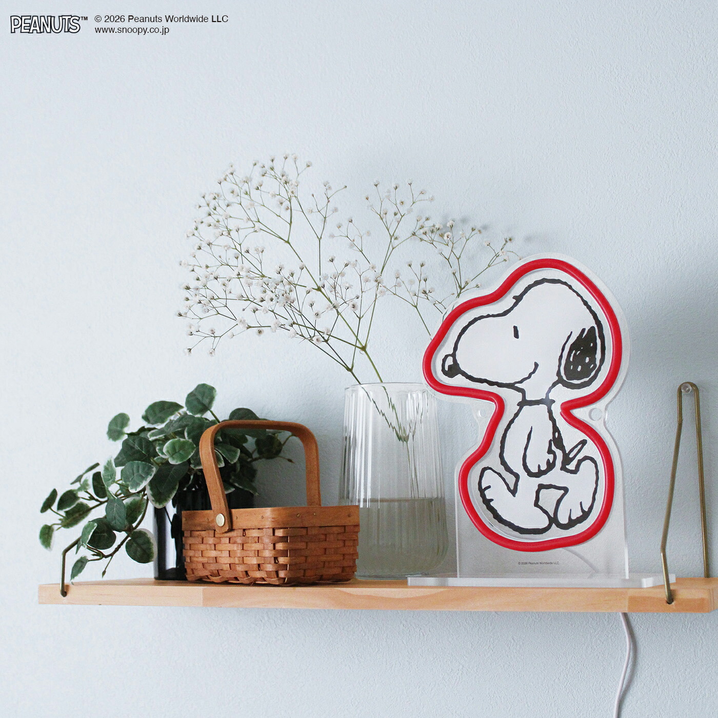 PEANUTS PEANUTS NEON LIGHT（Snoopy Mini）｜スヌーピー ウッド