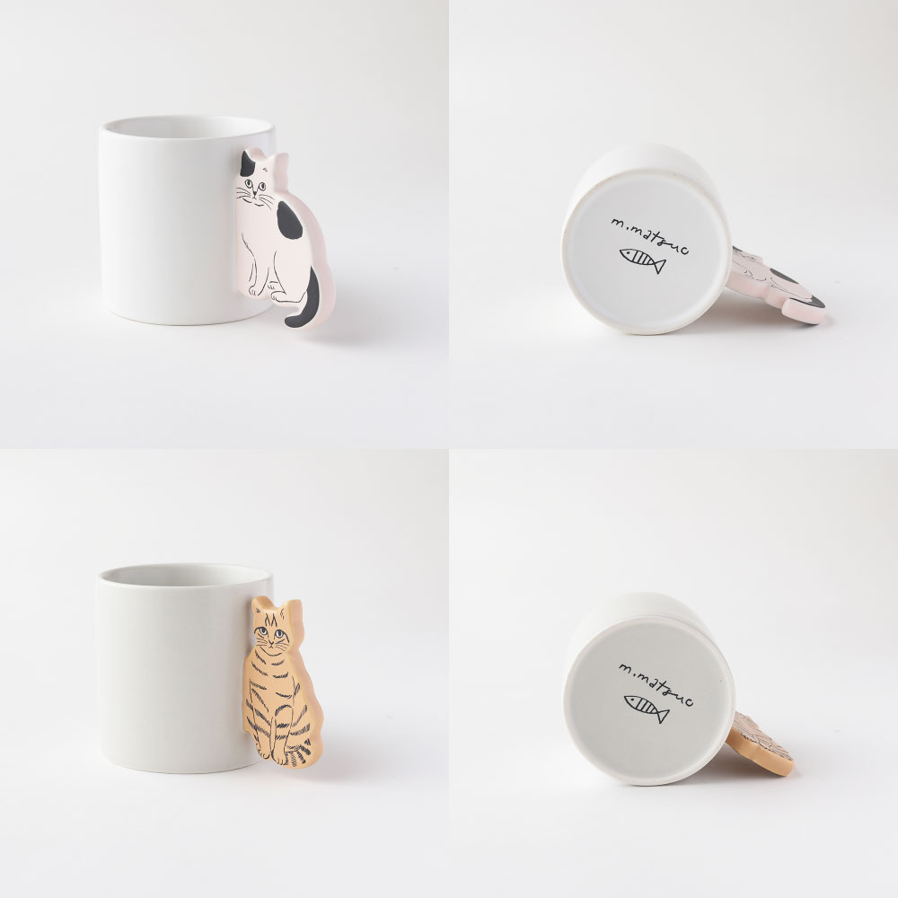 松尾ミユキ マグカップ Cat handle mug コップ 湯呑み 飲み物 お皿