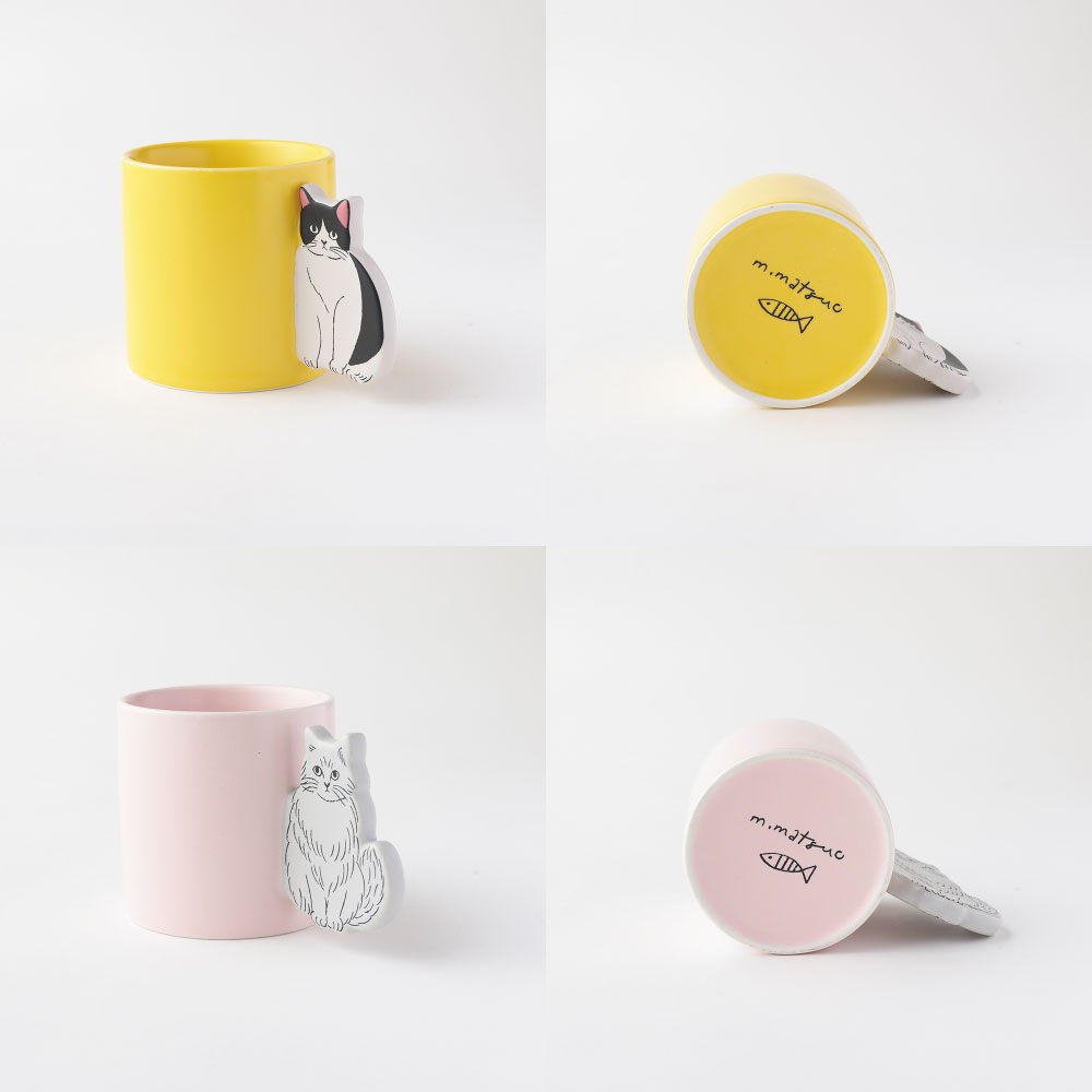 松尾ミユキ マグカップ Cat handle mug コップ 湯呑み 飲み物 お皿