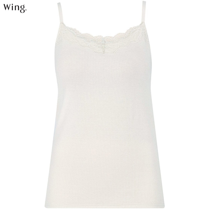 Wing ワコール Wacoal ウイング 綿混リブ シンクロブラトップ 胸元高め