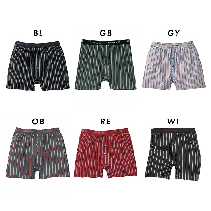  ワコール ブロス BROS メンズ 下着 男性向け メンズ トランクス 前開き  GT4111 ML ストライプ ストレッチ素材 インナー パンツ