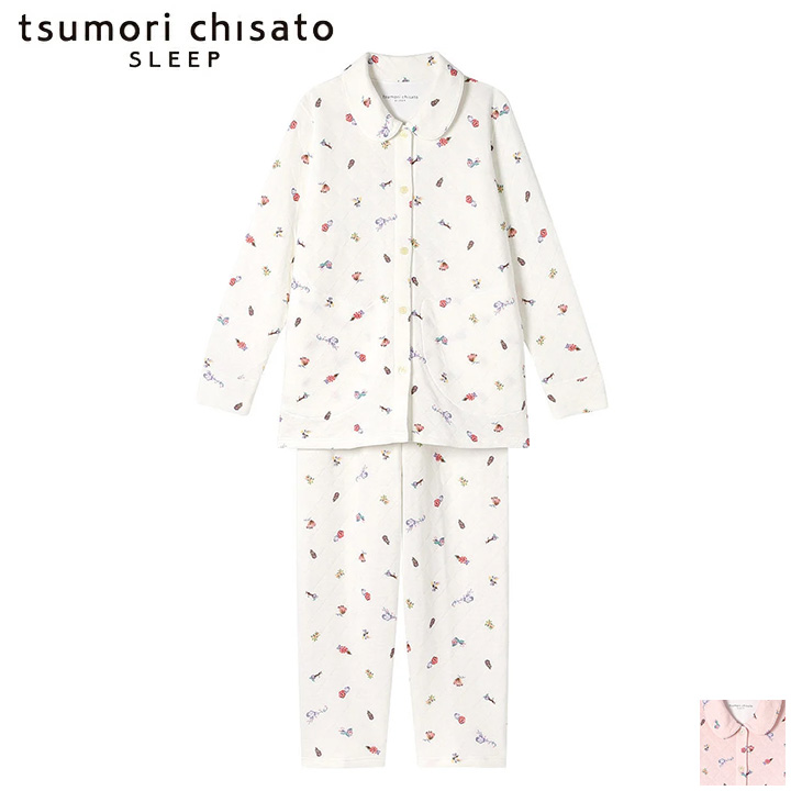 ツモリチサト tsumori chisato ワコール wacoal パジャマ ルームウェア 部屋着 長袖 フリース バラのモチーフ  ツモリチサトスリープ 寝間着 秋冬 UDW454