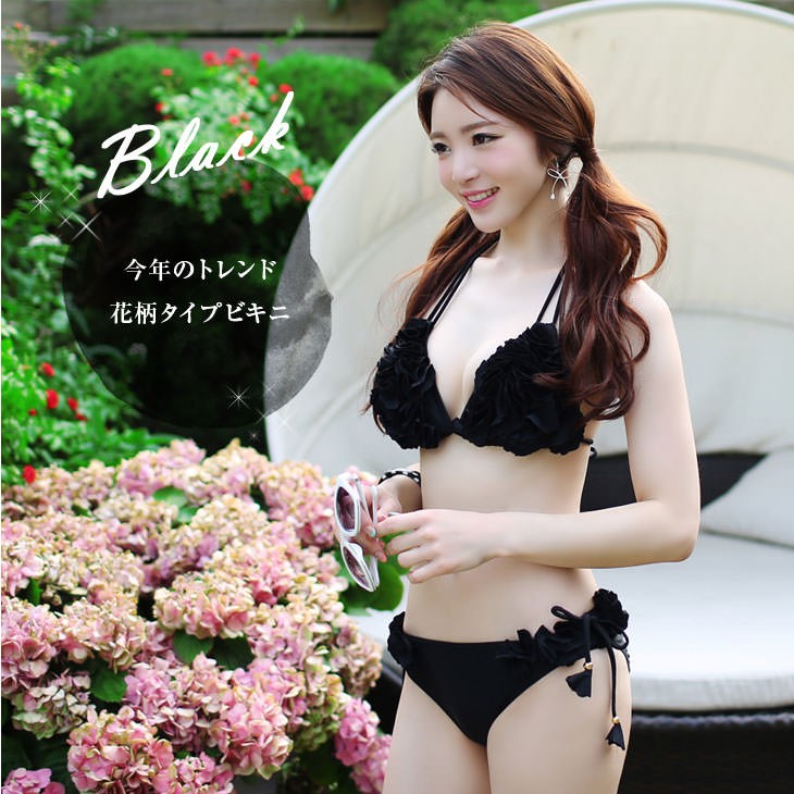 水着 ビキニ 花柄 花がら 花びら AKB こじはる コジハル 小嶋陽菜 バンドゥビキニ