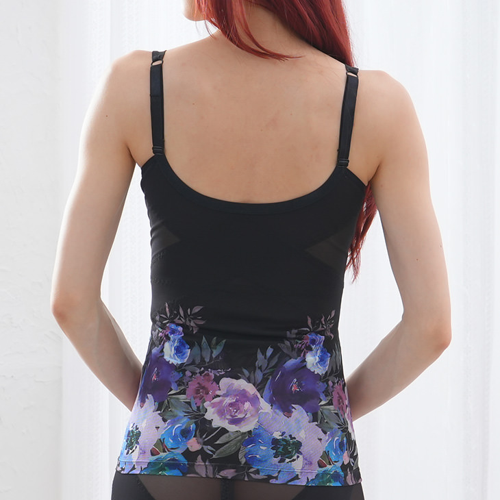 ボディシェイパー ボディスーツ 補正下着 フラワープリント 花柄 レディース M-LLサイズ