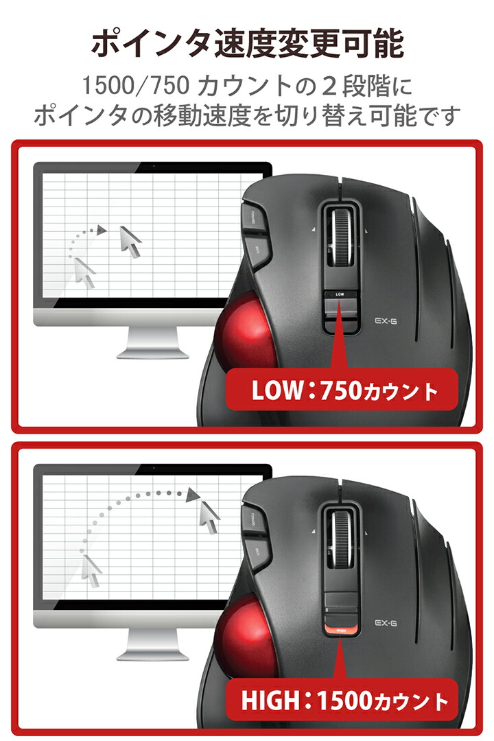 ワイヤレストラックボール（親指操作タイプ） | エレコムダイレクト