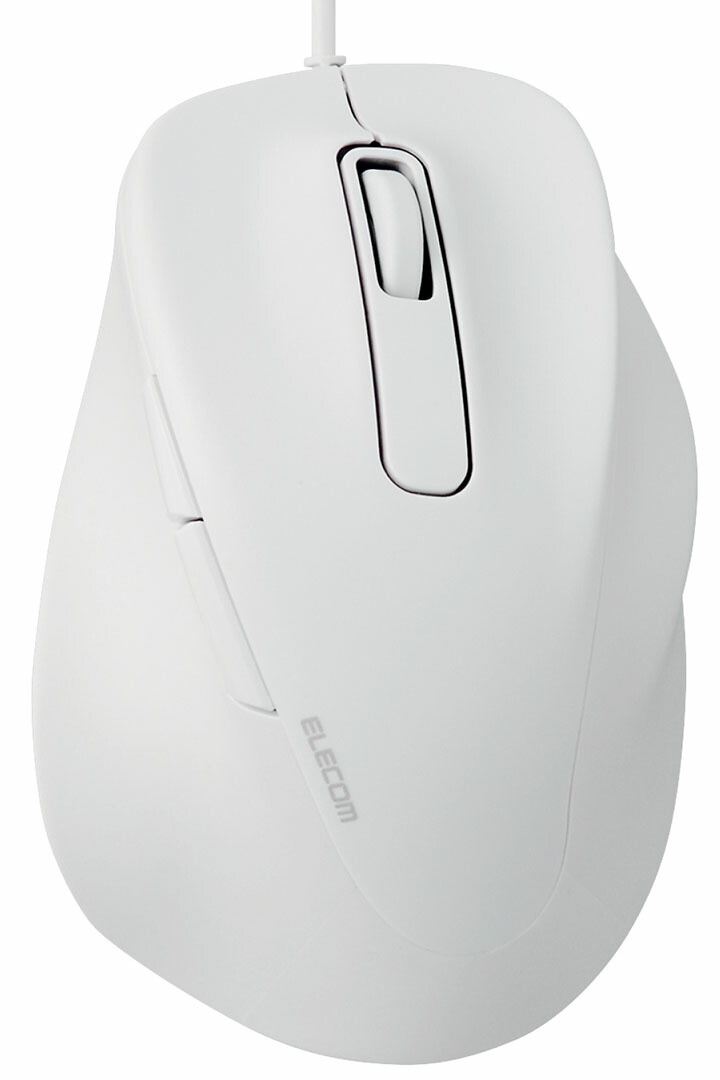 ELECOM ワイヤレスマウス ホワイト ワイヤレスマウス 無線 2.4GHz 握りの極み 5ボタン Mサイズ ホワイト M