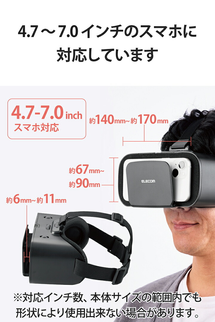 スマホ用VRゴーグル ブラック ELECOM エレコム VRゴーグル らくちん VR ゴーグル スマホ4.7