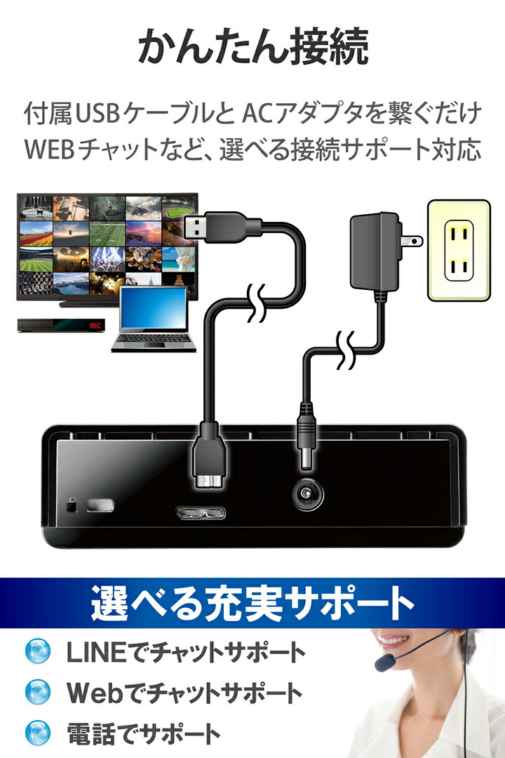 エレコム 外付け HDD TV向け 8TB ハードディスク ELECOM Desktop Drive