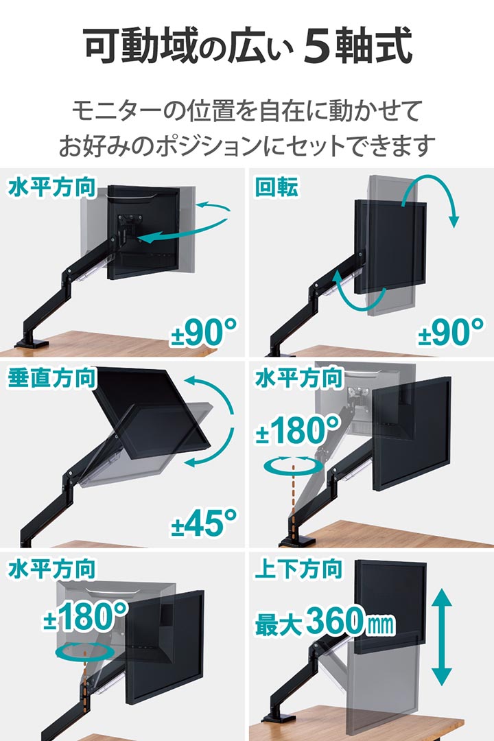 Lavi HP シングルモニターアーム 2つセット 61uZABw3tkL._AC_SY200_QL15_.jpg