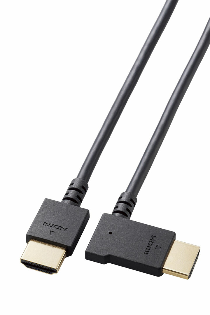 エレコム HDMIケーブル HIGH SPEED HDMI L字 2m やわらか 左向き