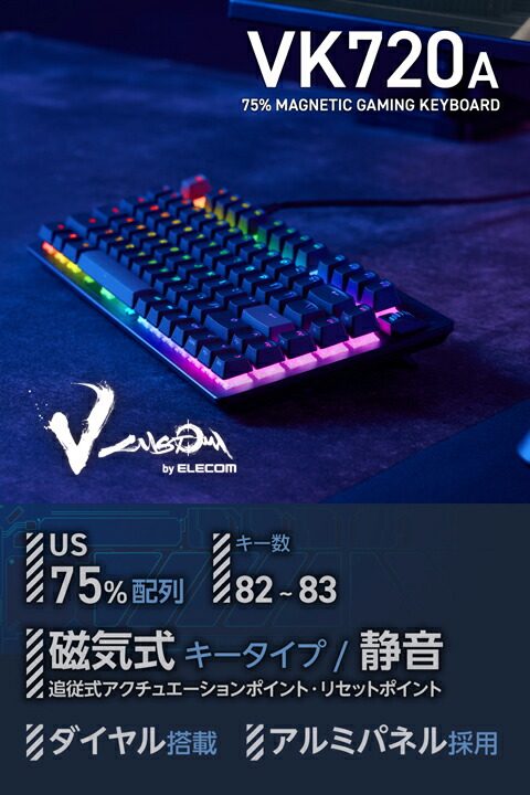 ELECOM エレコム V custom VK720A 75％ サイズ ラピッドトリガー