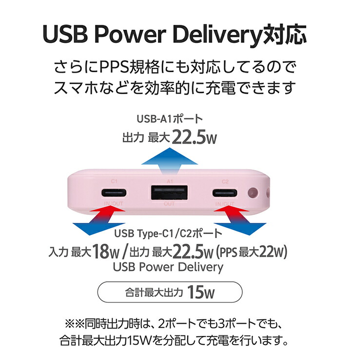 ELECOM（エレコム） モバイルバッテリー 残量表示機能付き 10000mAh