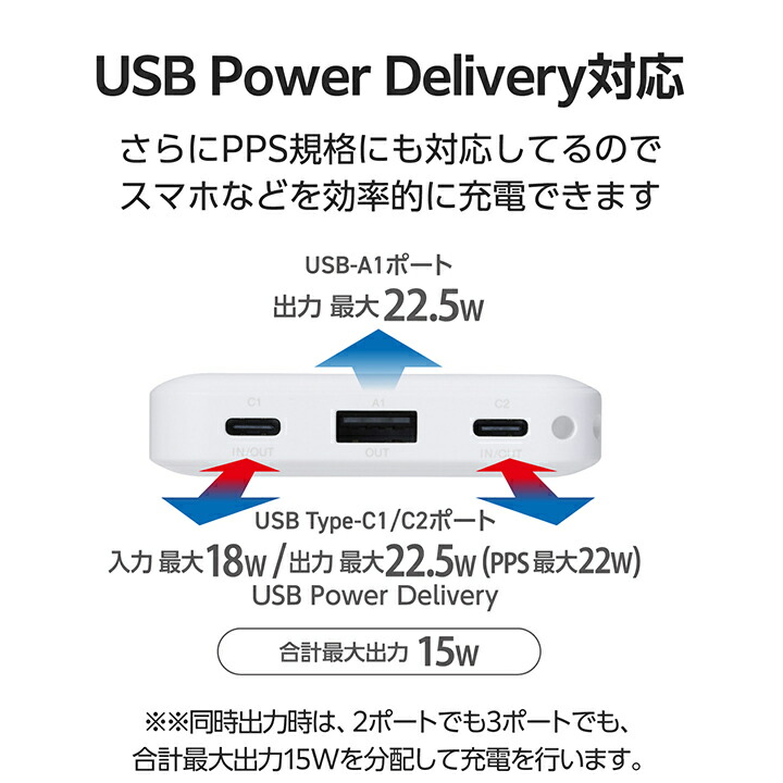 ELECOM（エレコム） モバイルバッテリー 残量表示機能付き 10000mAh