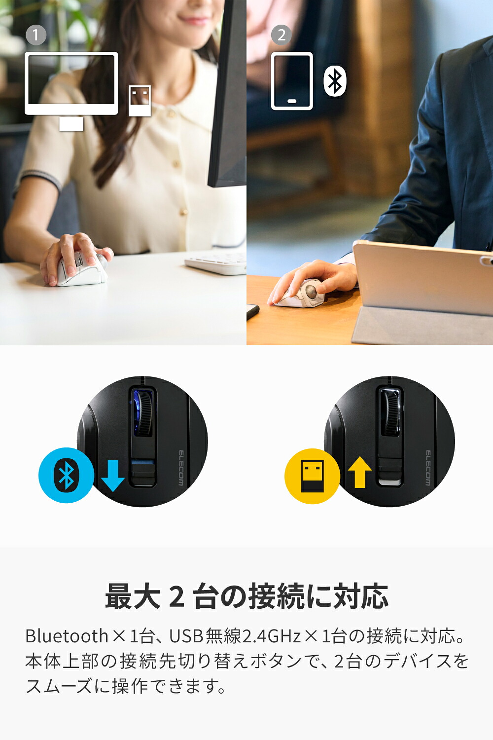 ELECOM（エレコム） bitra 無線2.4GHz Bluetooth トラックボール