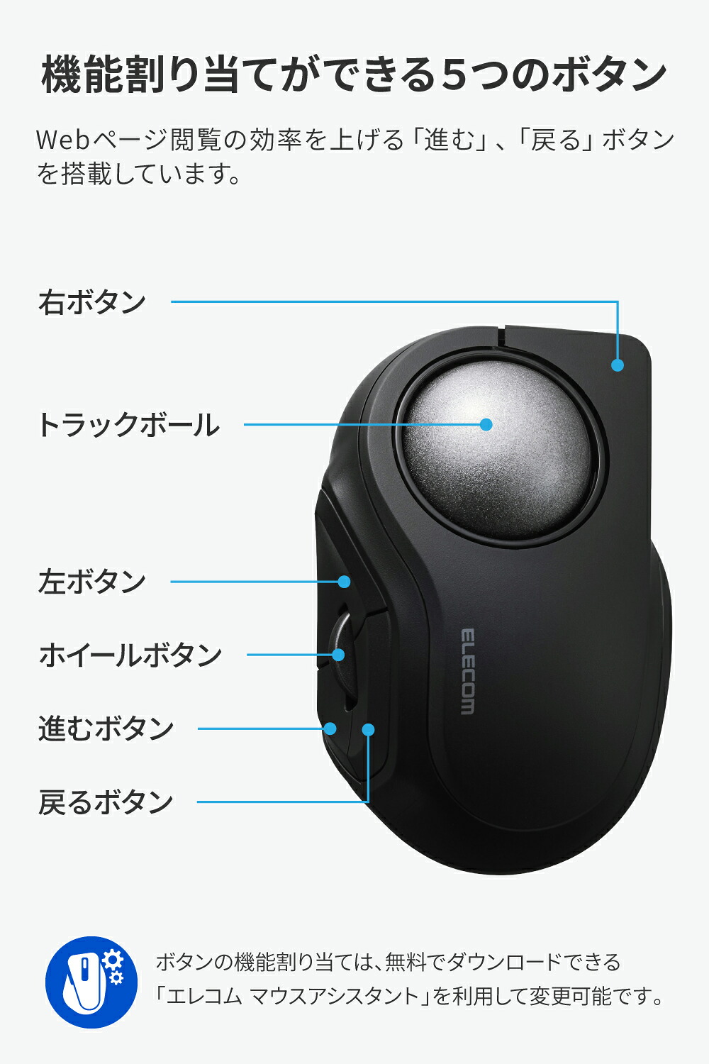 ELECOM（エレコム） トラックボールマウス bitra USB無線 Bluetooth 5