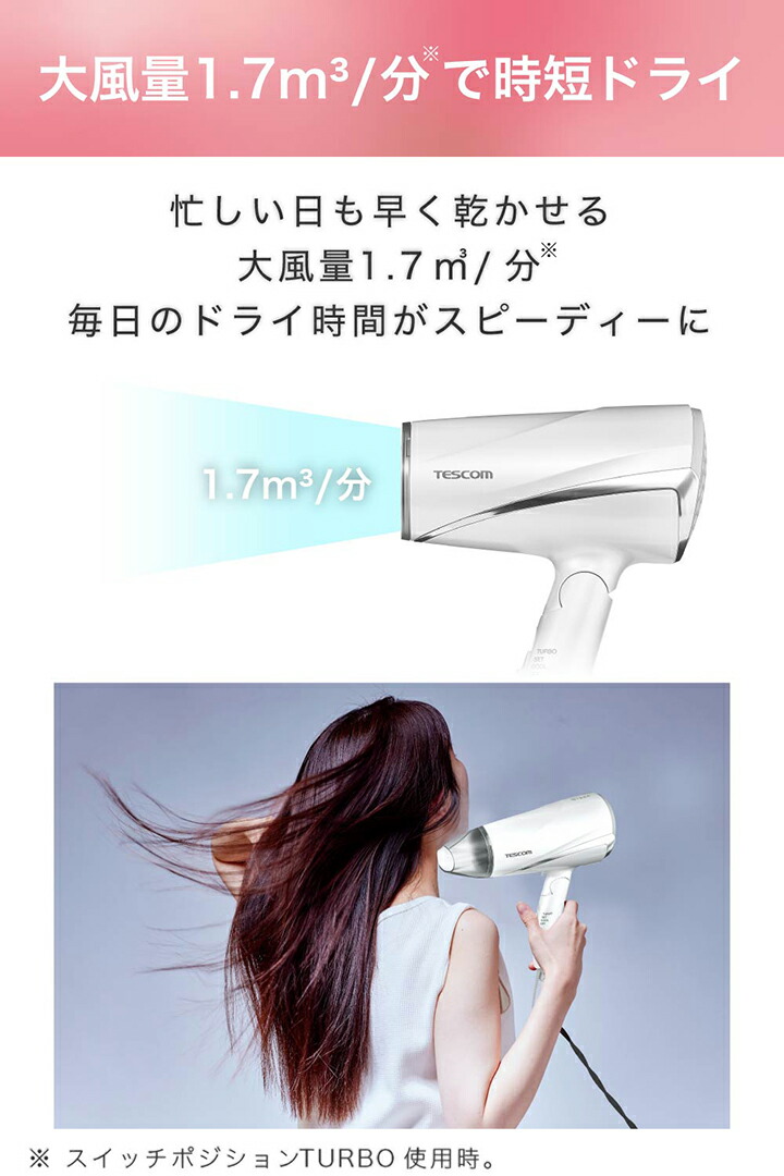 ELECOM テスコム マイナスイオン ヘアードライヤー ヘア