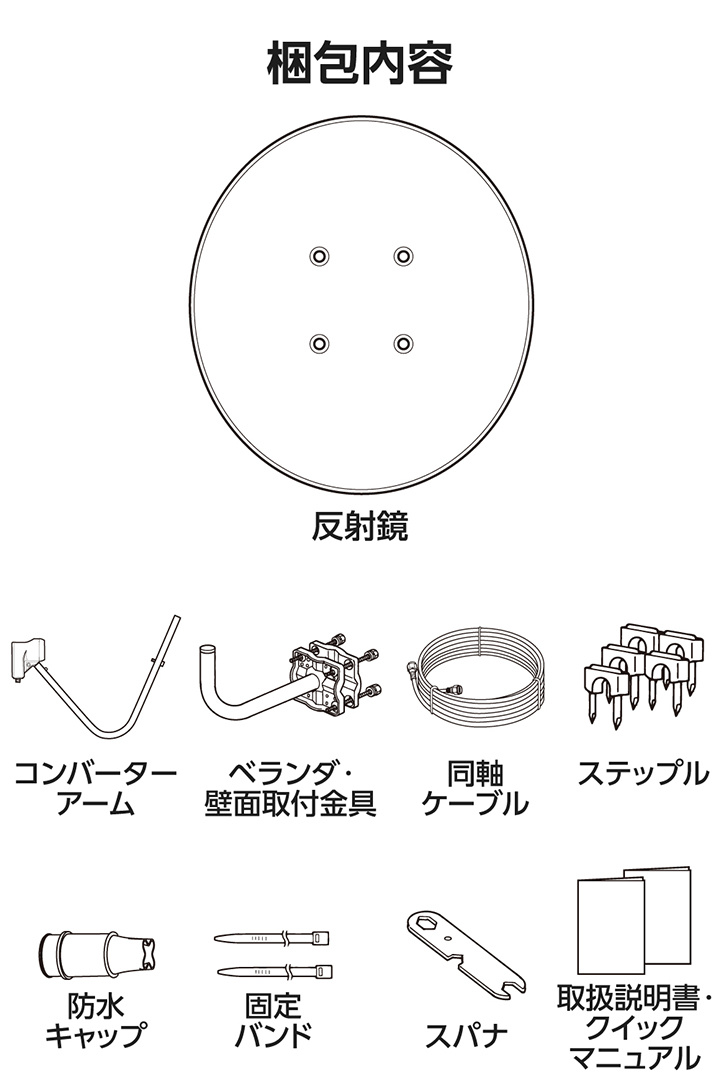 【開封のみ・未使用品】ＢＳデジタル放送対応　 45形ＢＳハイビジョンアンテナセット 45形BS・110度CSアンテナセット | エレコムダイレクトショップ本店はPC