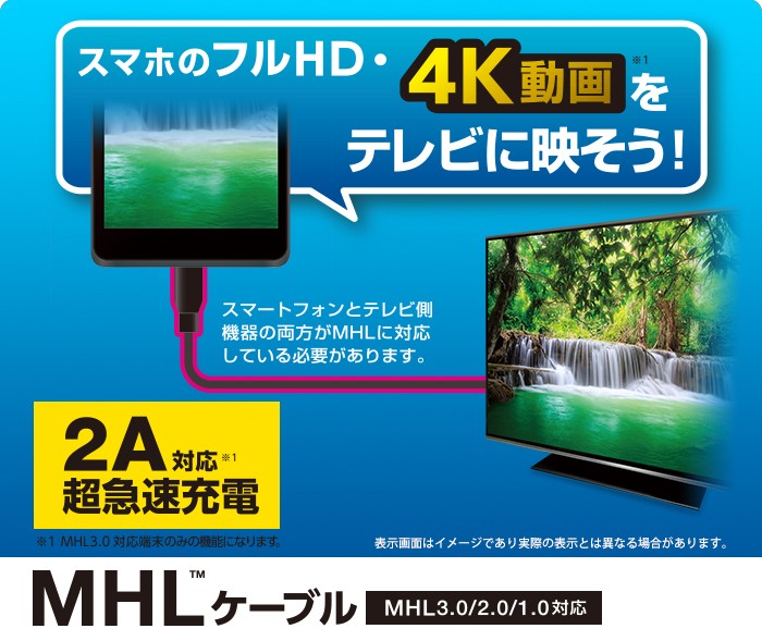 MHL3.0対応MHLケーブル/2m ブラック ケーブル長 2.0m┃DH-MHL3C20BK アウトレット エレコム わけあり 在庫処分  :4953103443105:エレコムダイレクトショップ - 通販 - Yahoo!ショッピング