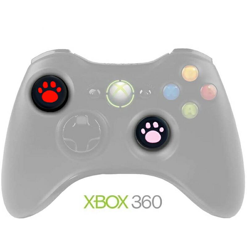 アナログスティックカバー プレステ XBOX ONE 360対応 肉球 猫 黒ピンク 黒レッド 全4色 各色1個 4個入り 送料無料｜elect-shop｜03