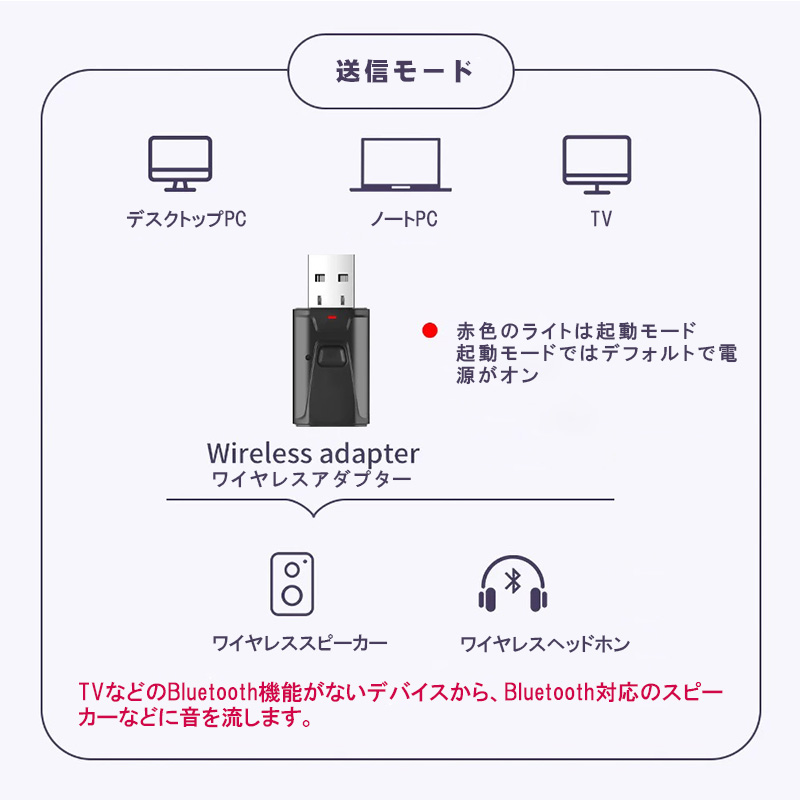 Bluetooth 5.0 トランスミッター レシーバー 2in1 送信機 受信機 テレビ スピーカー iPhone スマートフォン ブラック Web日本語説明書付き｜elect-shop｜07