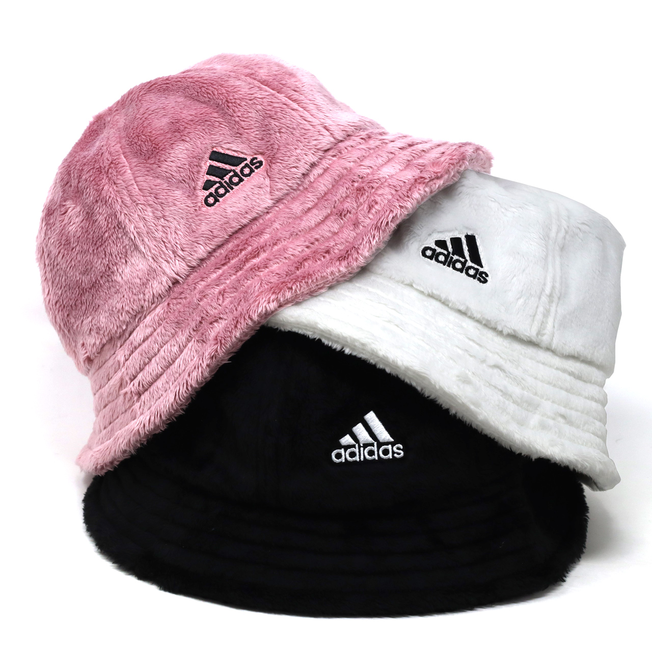 adidas ファーハット アディダス 帽子 フェイクファーハット FAKE FUR HAT 秋冬 バケットハット レディース 日よけ UV 洗濯可  Lサイズ 全3色