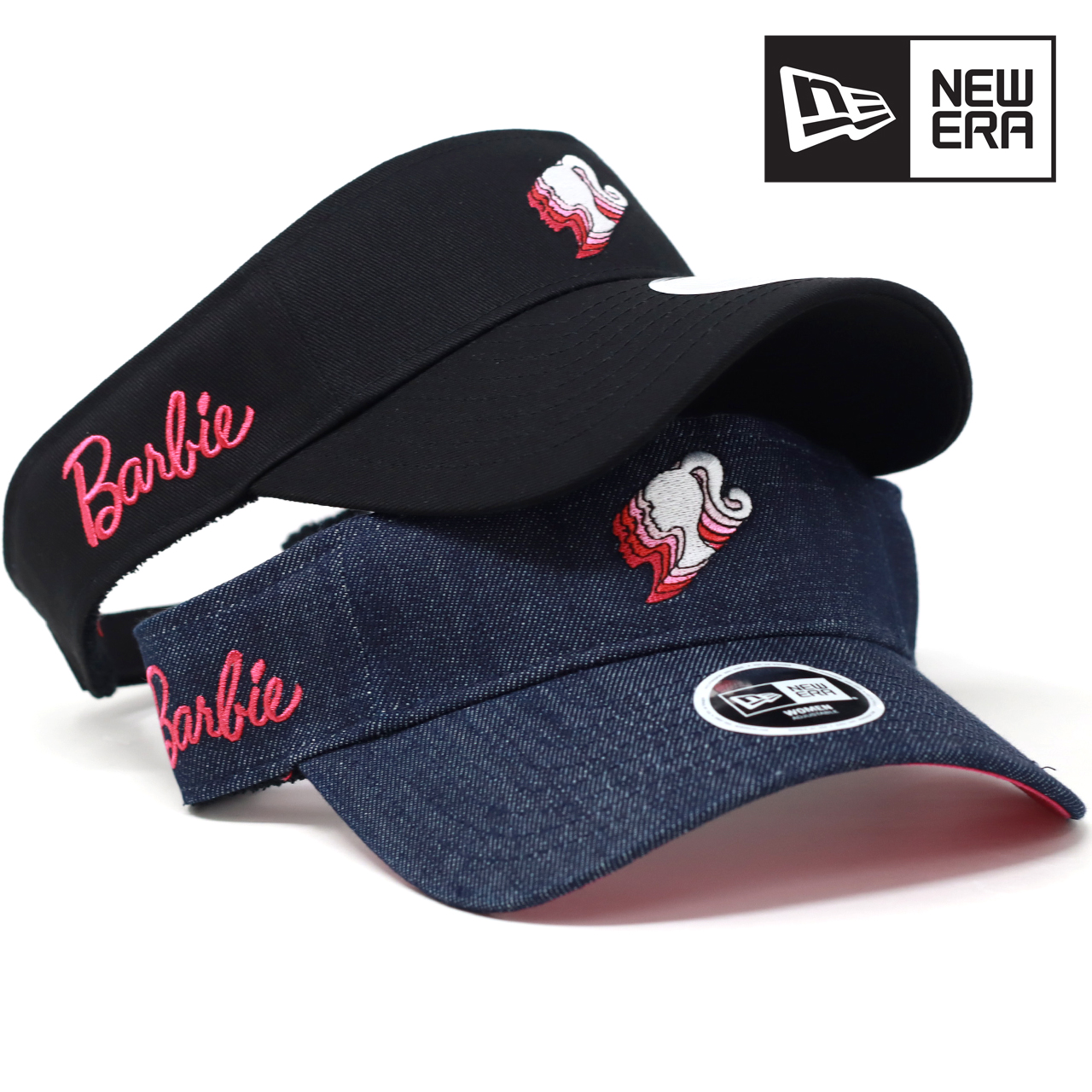 サンバイザー ニューエラ レディース バービー シルエット バイザー デニム 日よけ NEWERA Barbie フリーサイズ バービードール 帽子  全2色