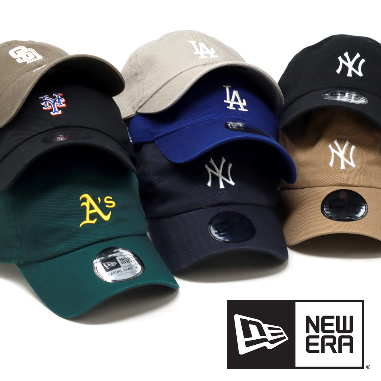 ニューエラ カジュアルクラシック キャップ NEWERA MLB Casual Classic ヤンキース パドレス メッツ ドジャース 帽子 ロゴ  ベースボールキャップ 全8色