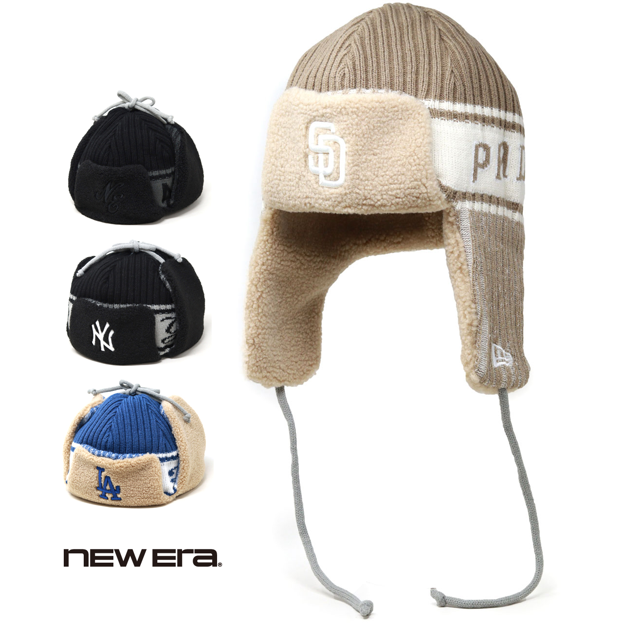 NEW ERA（ニューエラ） ニット帽 耳当て付き帽子 トラッパー 秋冬 帽子