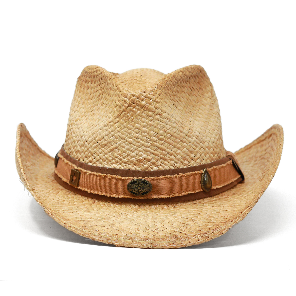 メンズ 春夏 麦わら帽子 ラフィア ウエスタンハット HENSCHEL ハット