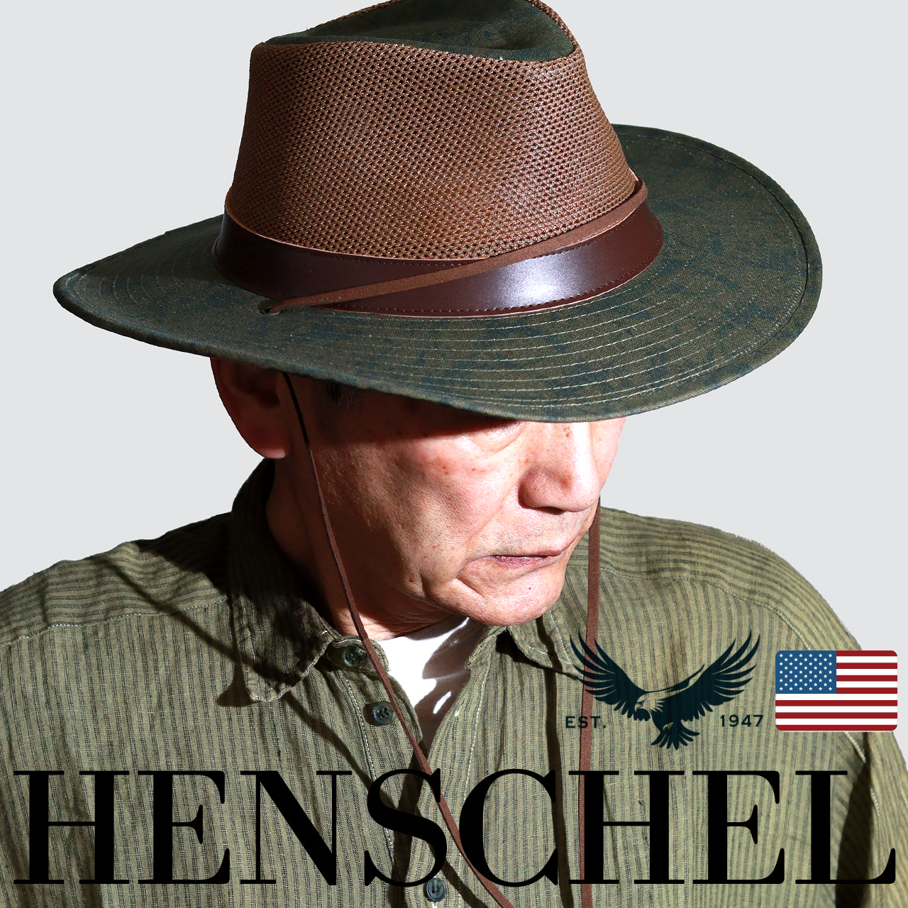 【美品・希少】HENSCHEL ヘンシェル　編み込み　レザー　ハット　黒 elehelm-hatstore_0334-14