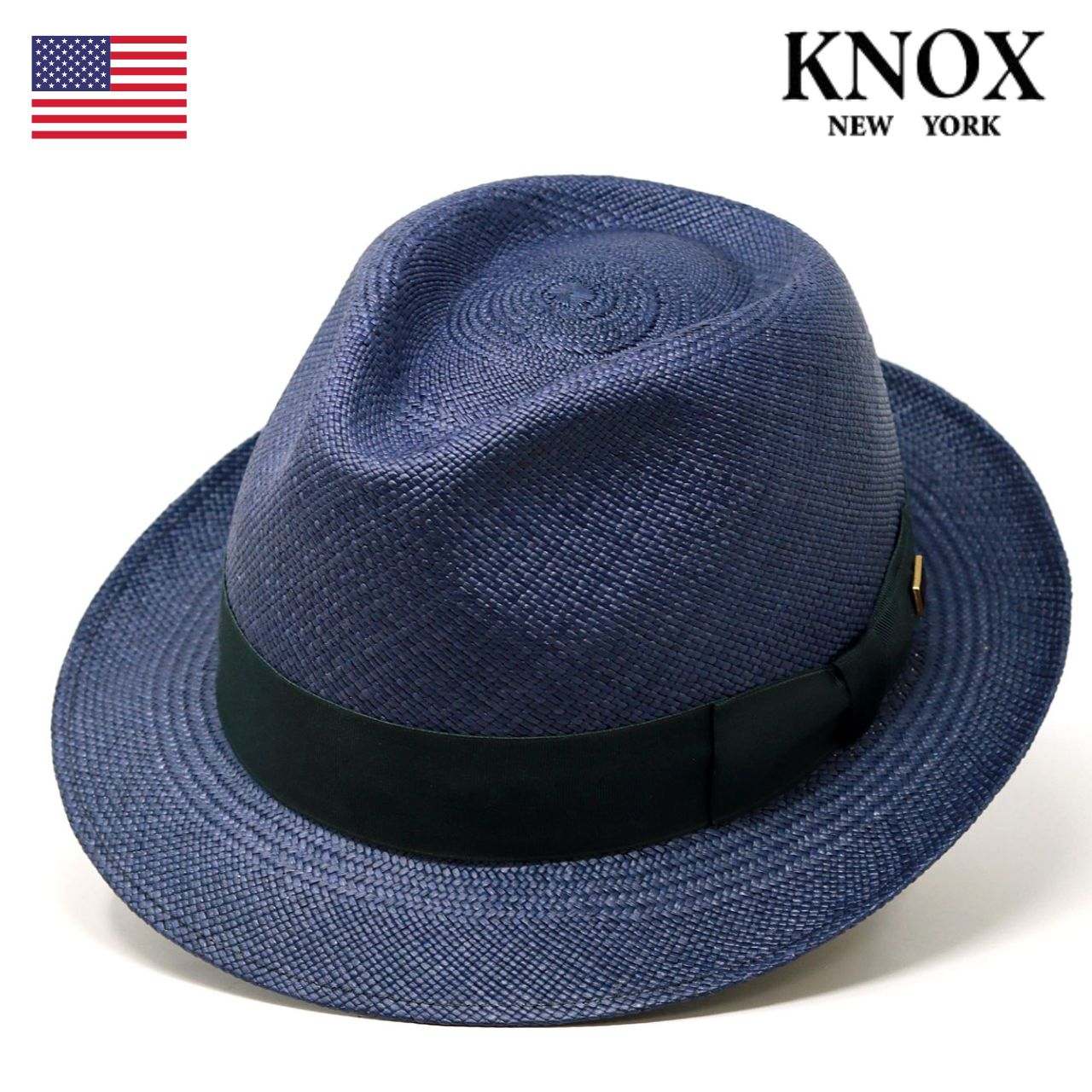 KNOX（ノックス） パナマ 高級 帽子 パナマハット 黒 メンズ 石目編み