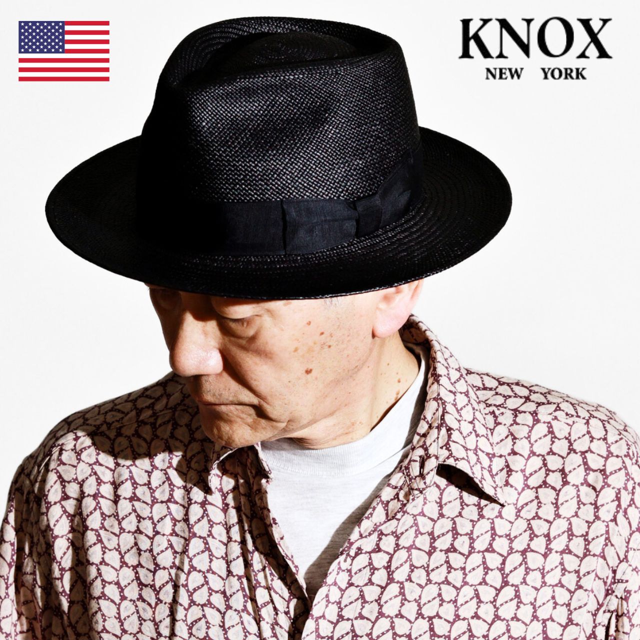 KNOX（ノックス） パナマ 高級 ハット ブラック 日本製 パナマハット