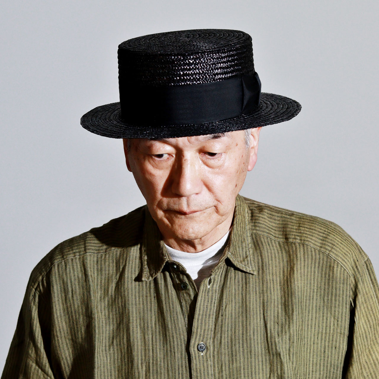 KNOX（ノックス） カンカン帽 黒 メンズ ストローハット 夏帽子