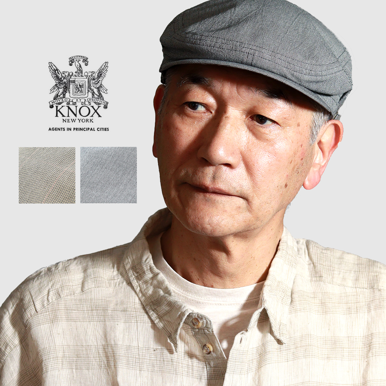 KNOX(帽子) ハンチング帽 メンズ チェック柄 KNOX ハンチング サイド