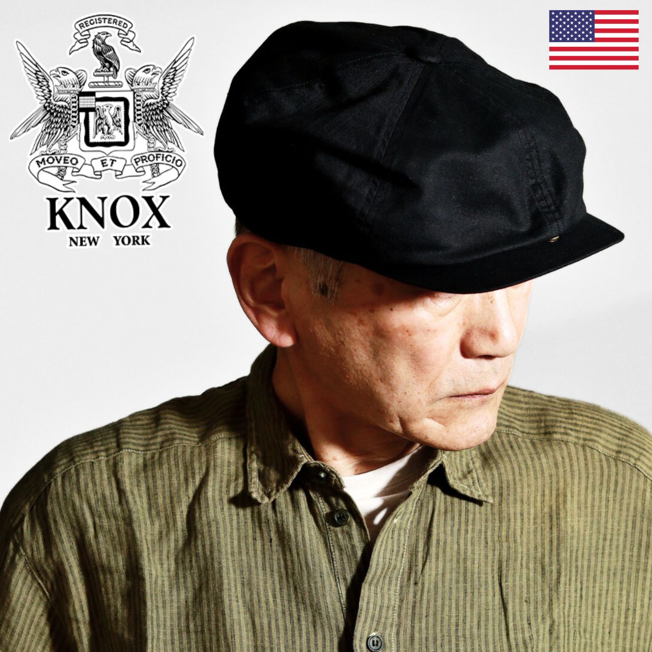 KNOX(帽子) キャスケット KNOX 麻 ハンチング メンズ 紳士帽